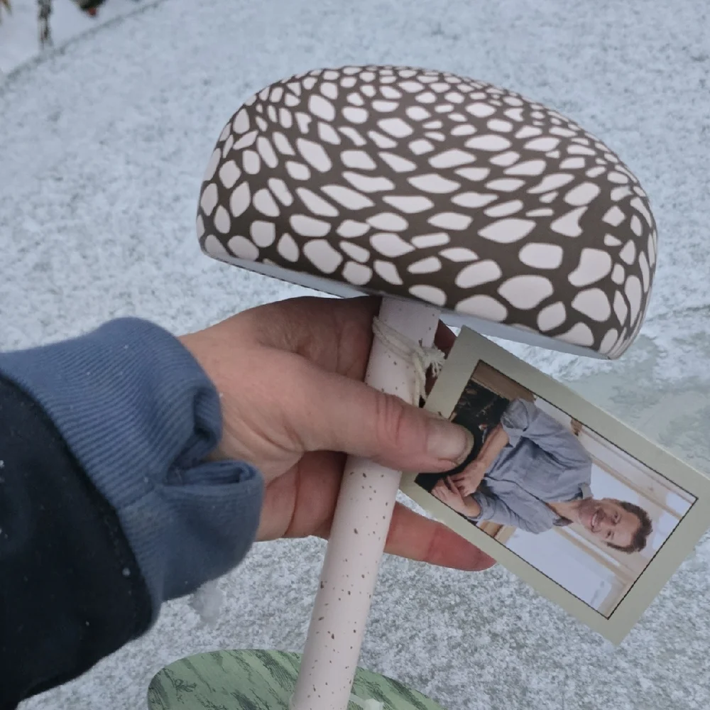 Mushroom Lamp John Derian Brown White Gnomecore Cordless Rechargable NWT - Picture 2 of 9